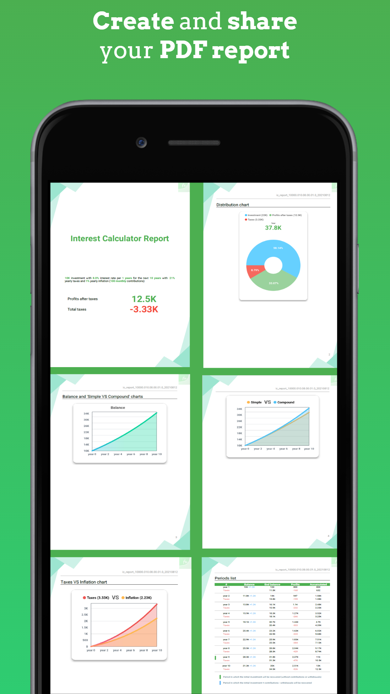 Compound Interest Calculator Screenshot 5 - PDF report