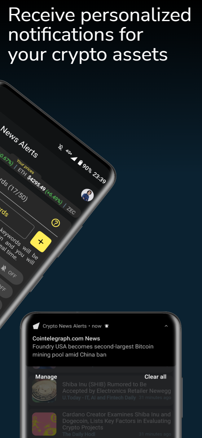 Crypto News: BTC & Alt Alerts Screenshot 3 - Personalized notifications