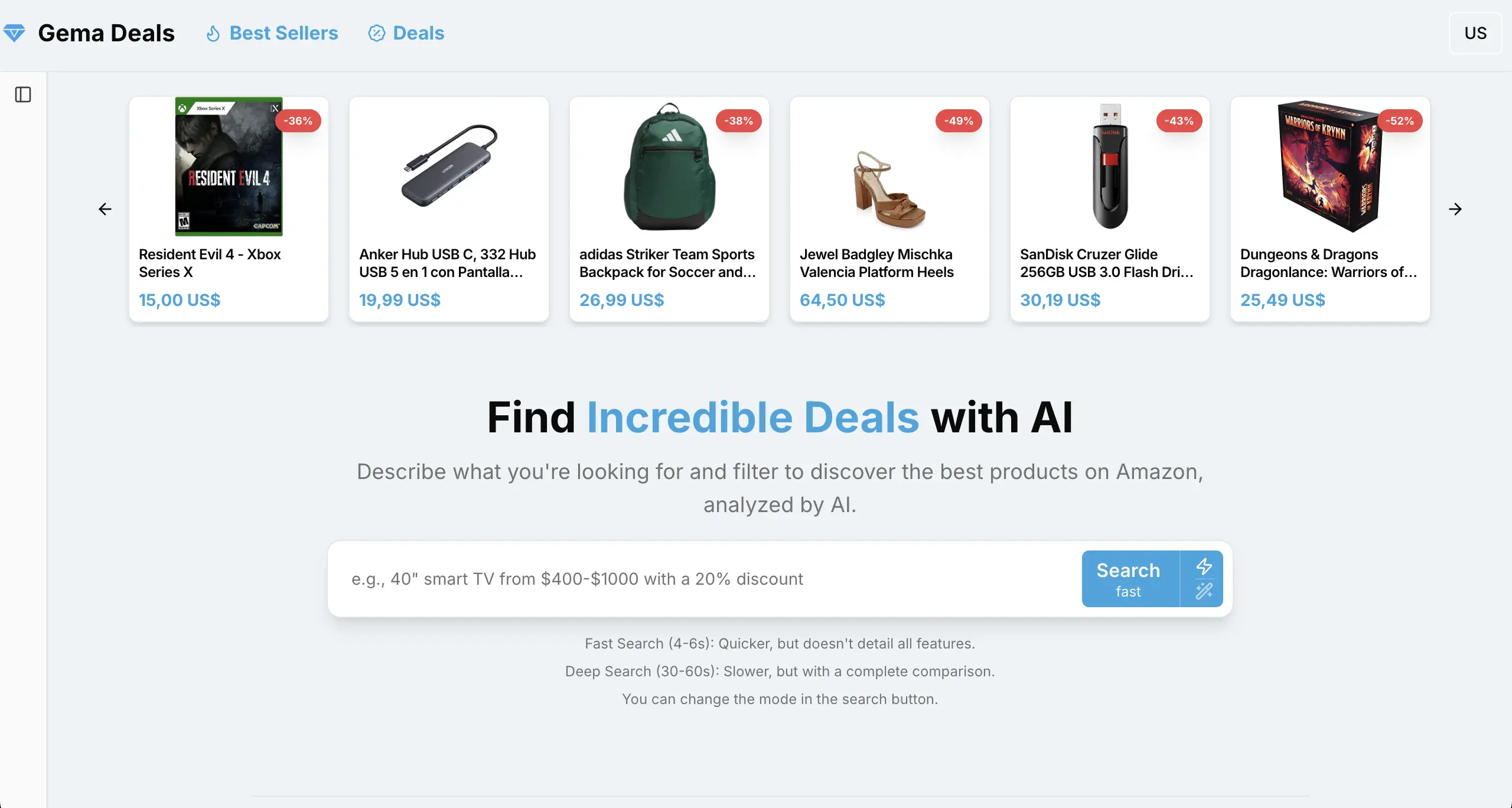 GemaDeals Screenshot 1 - Homepage deals